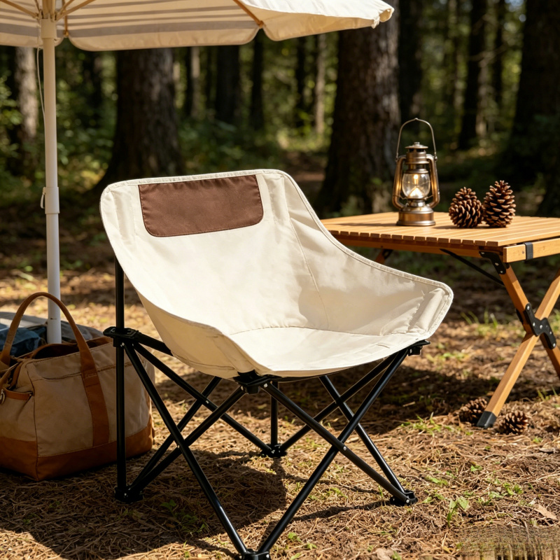 Outdoor Oversized Camping Chair - Oversized camping chair with side pocket,