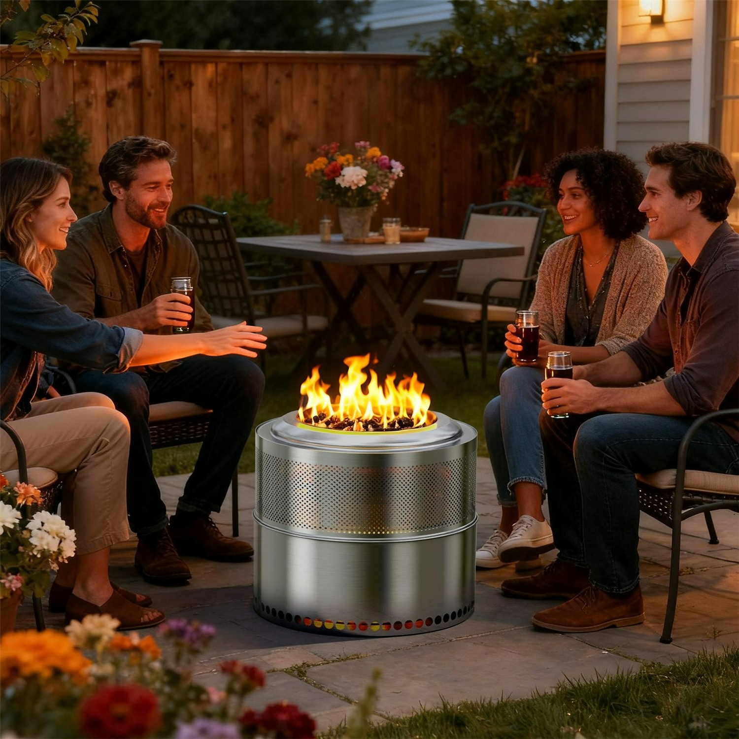 Outdoor Camping Fire Pit - 50 CM Smokeless Camping Fire Pit