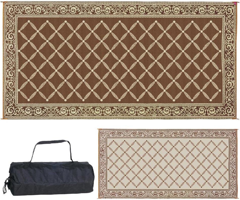 Outdoor Camping Rugs 9X18 - Camping Mat 9x18 ft Reversible Plastic