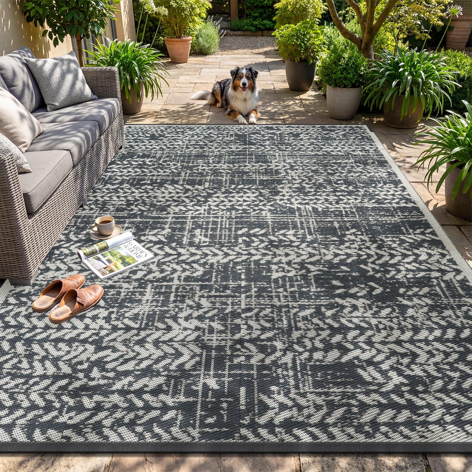 Outdoor Camping Rugs 8X10 - Waterproof Outdoor Rug 8x10 - Fast-Dry