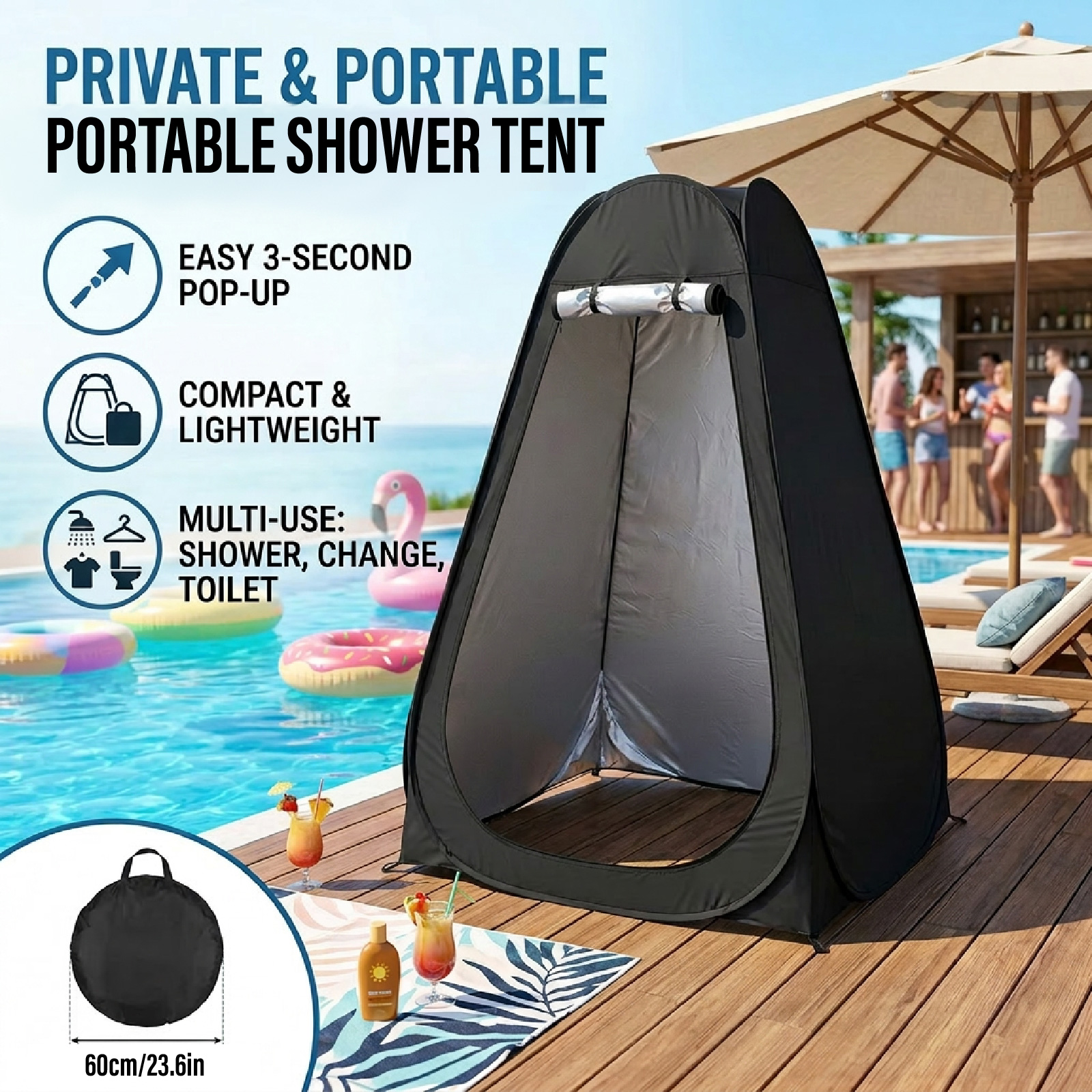 Outdoor Camping Tent Waterproof - Portable Pop-Up Privacy Tent Outdoor Shower