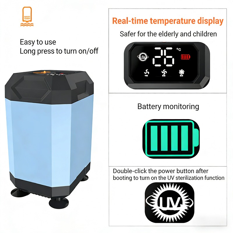 Outdoor Camping Accessories - 5400mAh/9000mAh Outdoor Portable Camping Shower with