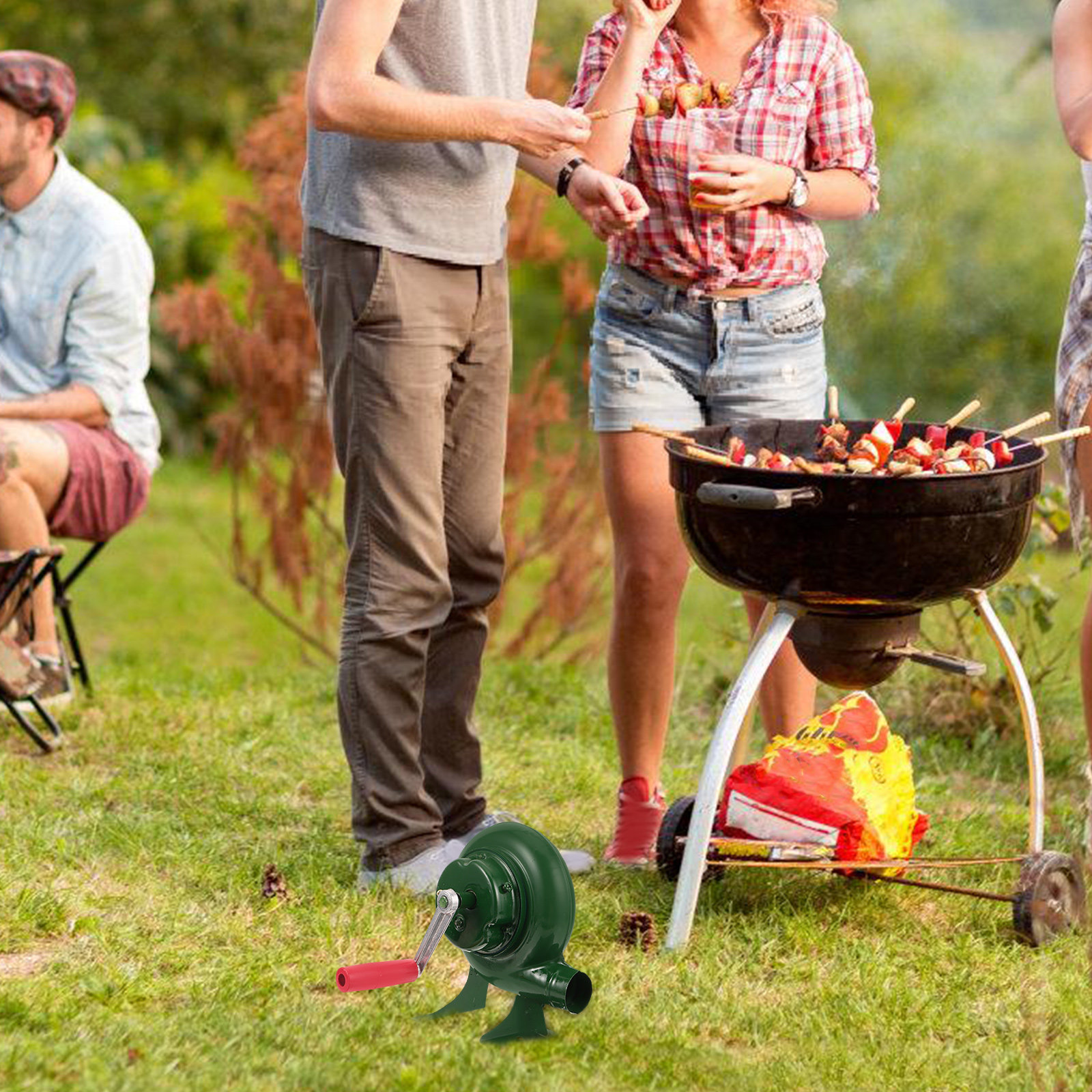 Outdoor Camping Fire Pit - Compact Hand Held Barbecue Blower Iron