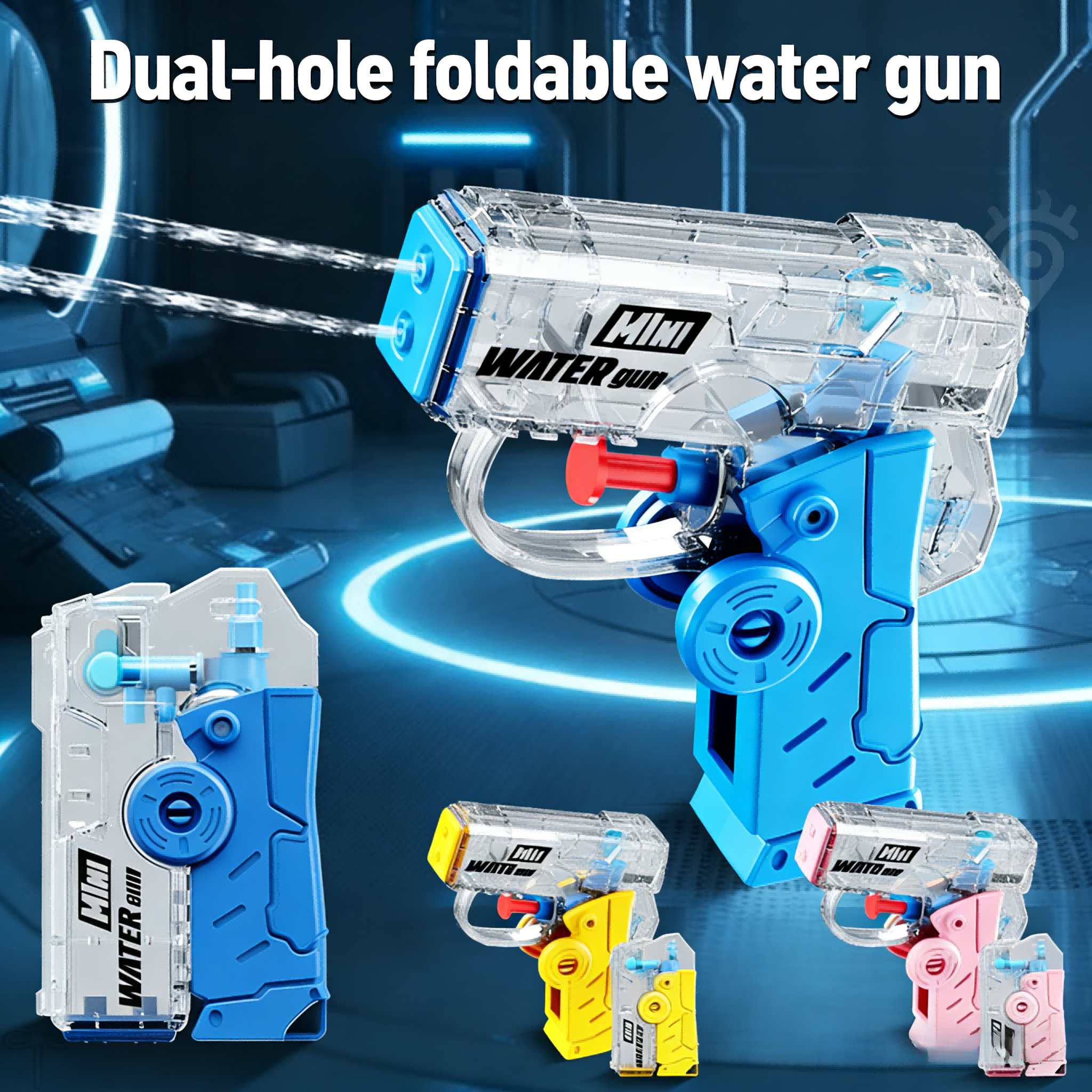 Outdoor Camping Games For Kids - Dual-Hole 2-in-1 Fidget Gyro Water Gun