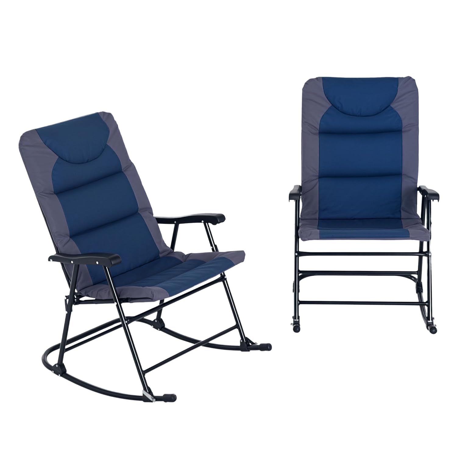 Outdoor Oversized Camping Chair - Oversized Padded Folding Rocking Camping Chair