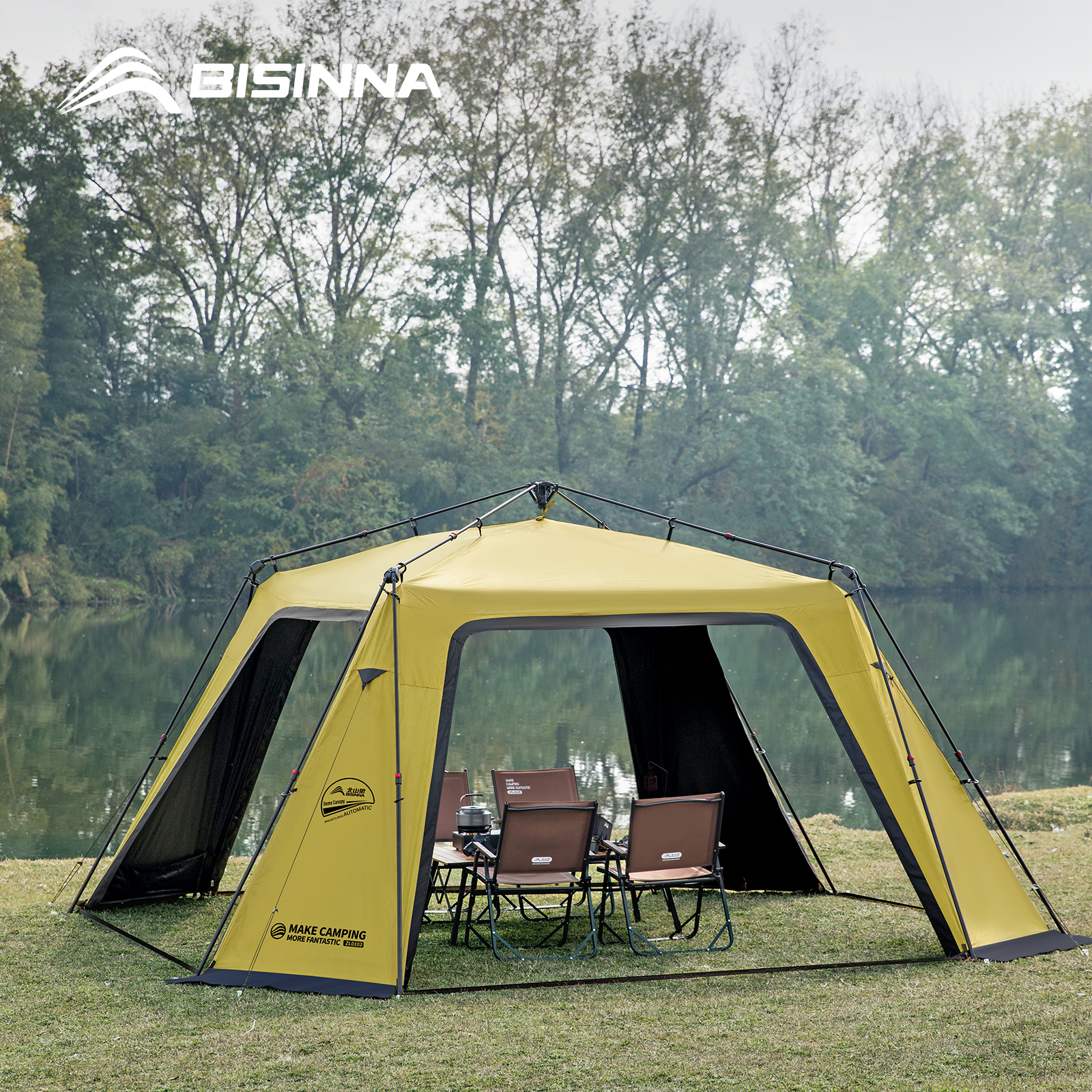 Outdoor Camping Dome - BISINNA 6-8 Persons One-touch Dome Tent