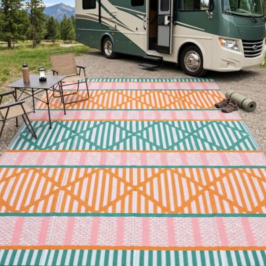 Outdoor patio rug for backyard - Outdoor Camping Rugs 9X18 ulasan dan harga