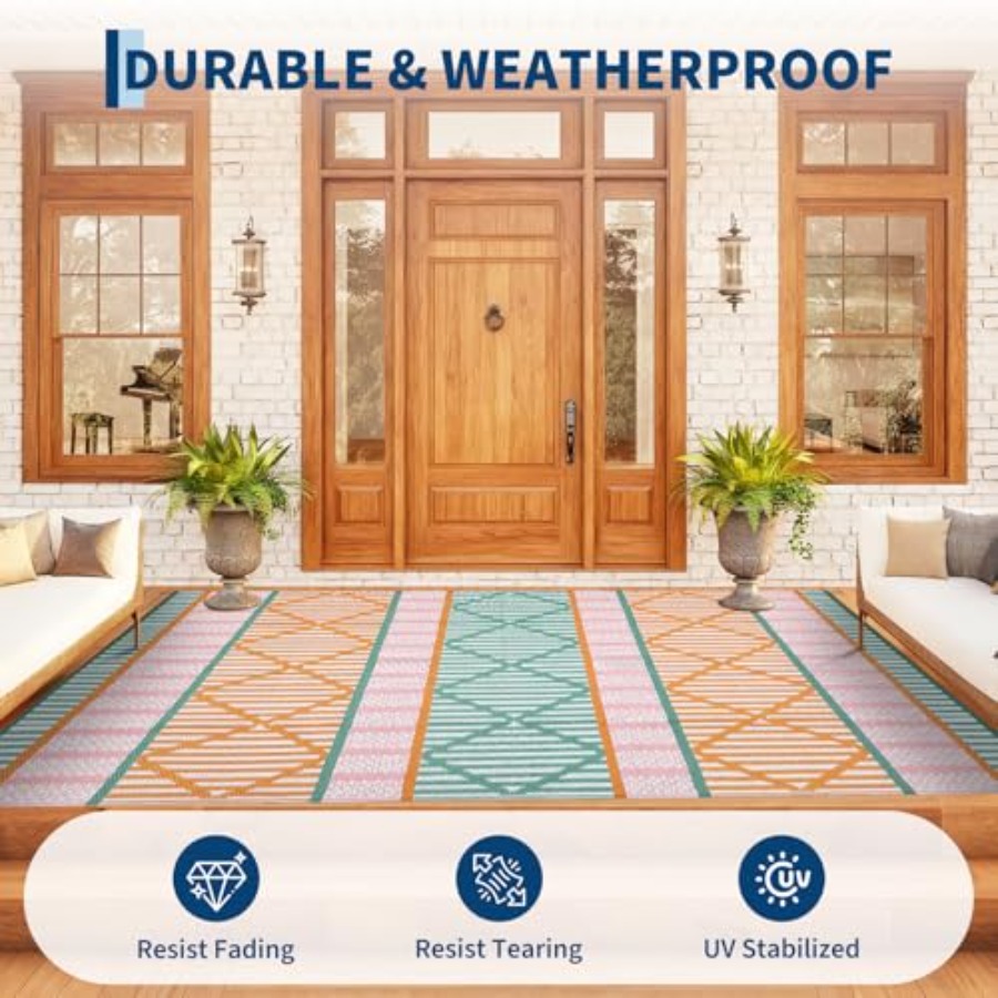 Outdoor patio rug for backyard - Outdoor Camping Rugs 9X18 ulasan dan harga