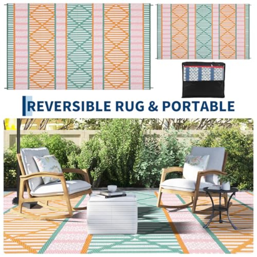 Outdoor patio rug for backyard - Outdoor Camping Rugs 9X18 ulasan dan harga