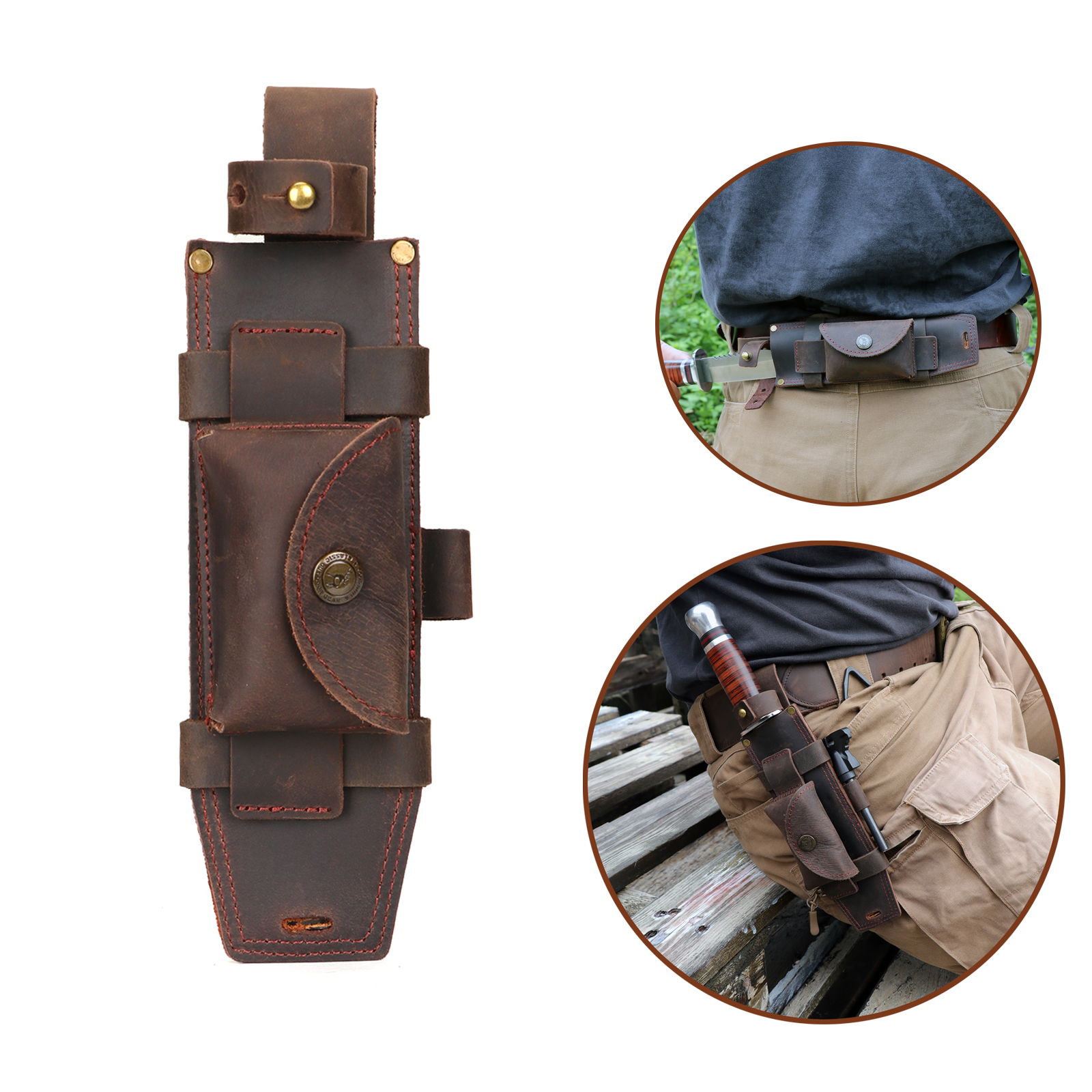 Tourbon Camping Leather thKnif - Camping Knife Multi-Tool ulasan dan harga