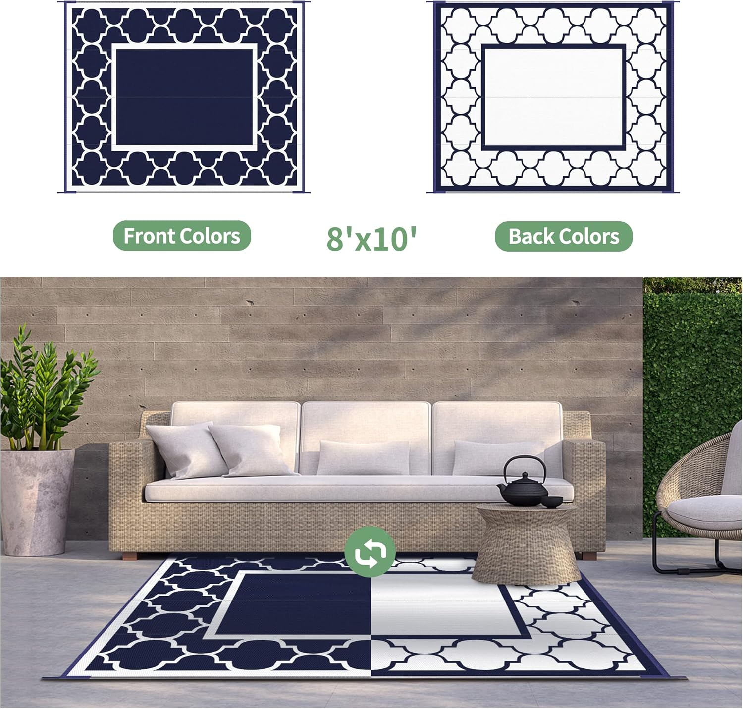 8x10 Waterproof Outdoor Rug -  - Outdoor Camping Rugs 8X10 ulasan dan harga