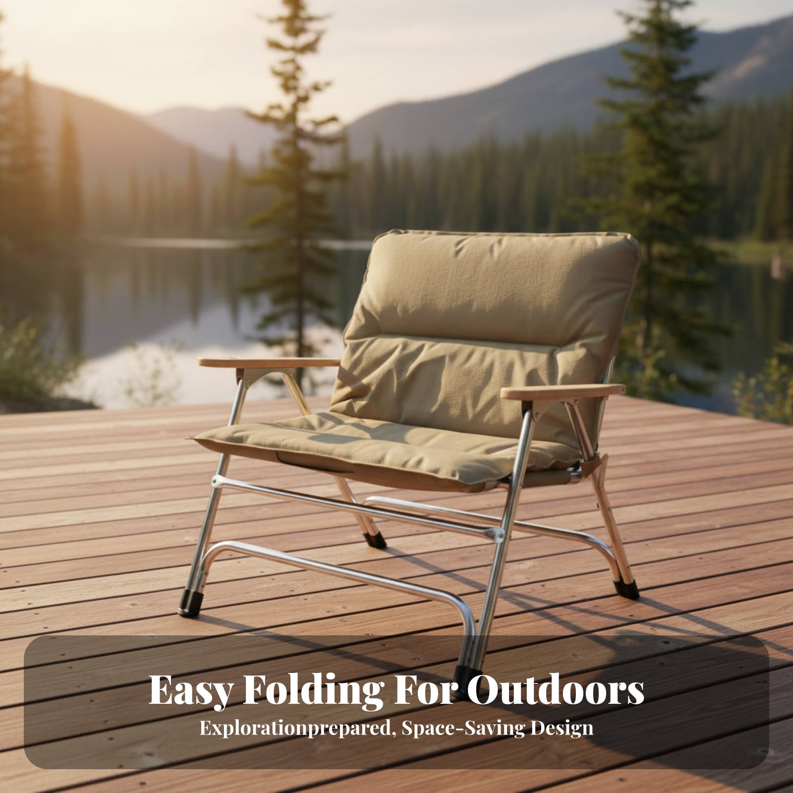 Padded Cushioned Armchair Fold - Outdoor Oversized Camping Chair ulasan dan harga