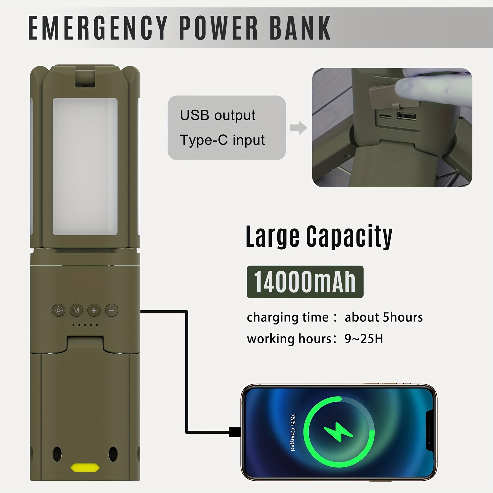 Camping Lantern, 14000mAh Rech - Camping Lantern ulasan dan harga
