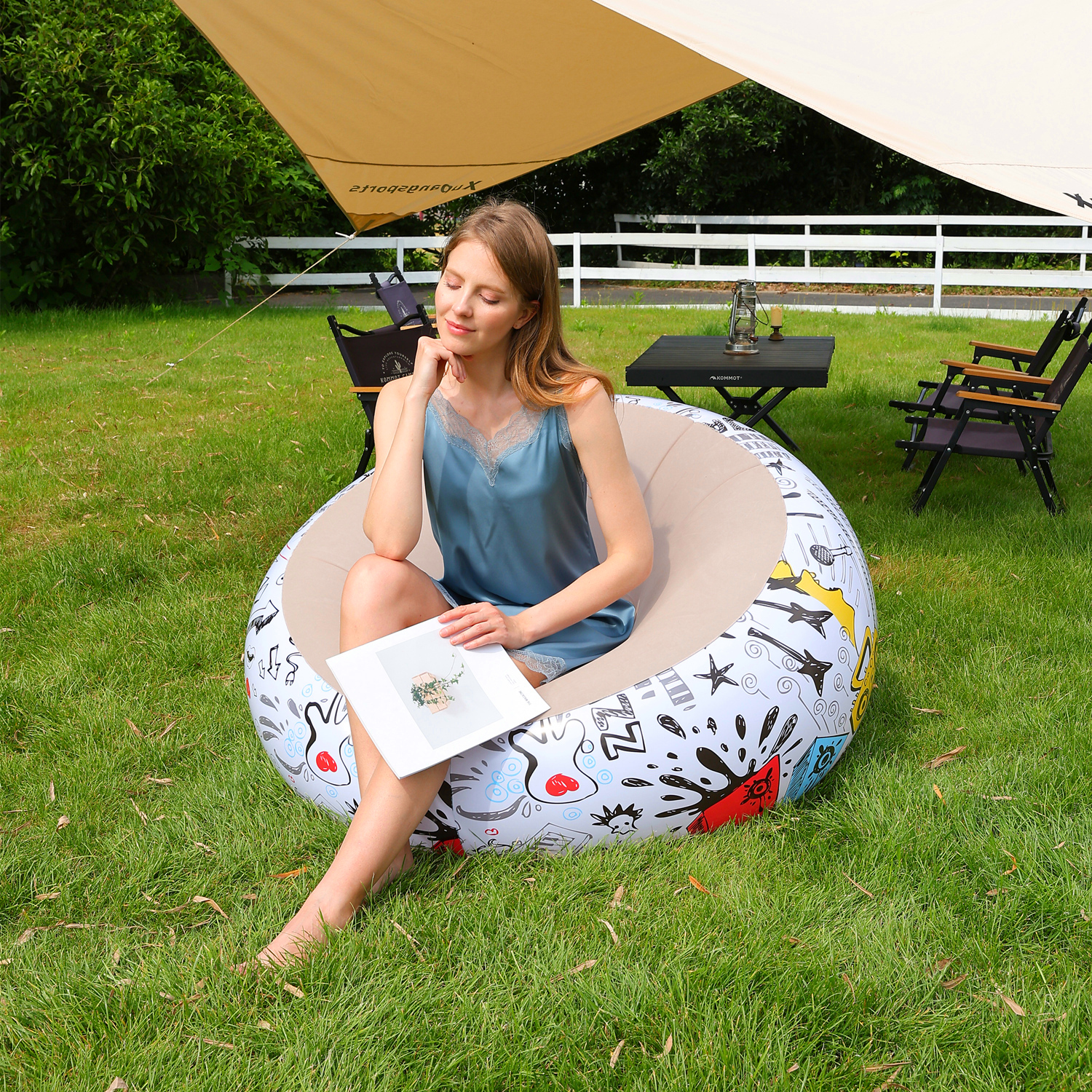 Bean Bag Chairs Inflatable Cam - Outdoor Camping Folding Chair ulasan dan harga