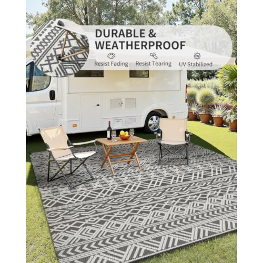 Outdoor patio rug for RV campi - Outdoor Camping Rugs 9X18 ulasan dan harga
