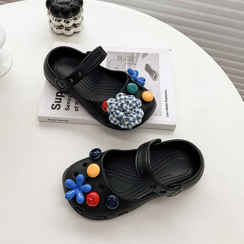 A pair of decorative Mary Jane - Outdoor Camping Slippers ulasan dan harga