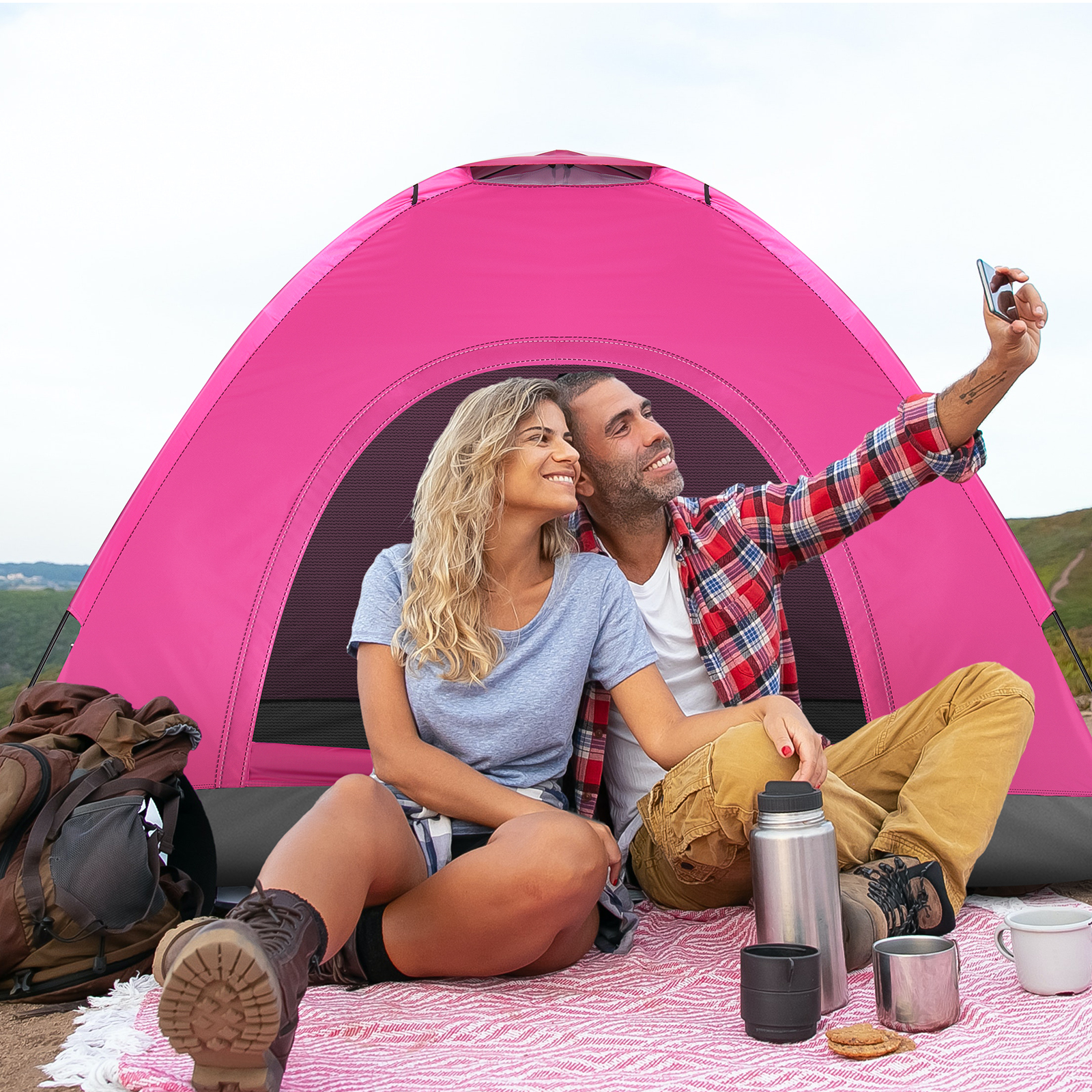 3 4 Person Camping Dome Tent W - Outdoor Camping Dome ulasan dan harga