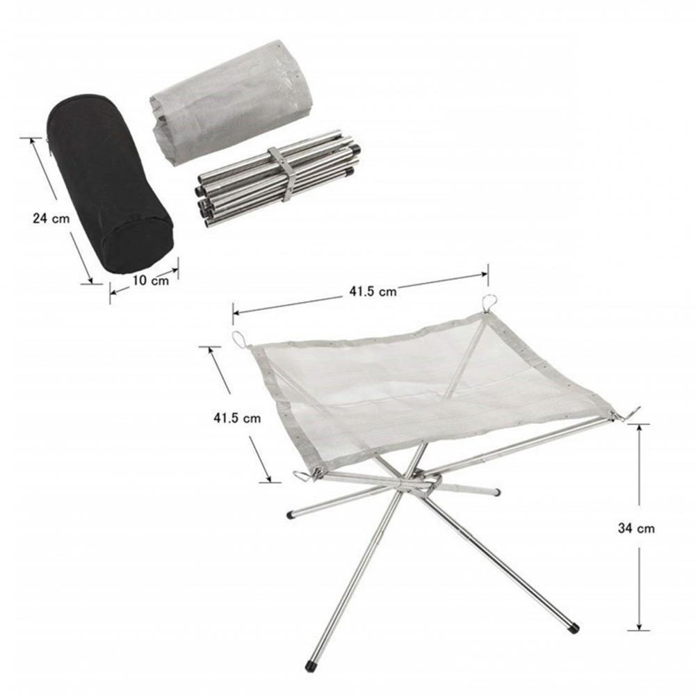 Folding Portable Steel Mesh Ca - Outdoor Camping Fire Pit ulasan dan harga