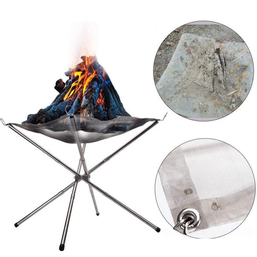 Folding Portable Steel Mesh Ca - Outdoor Camping Fire Pit ulasan dan harga
