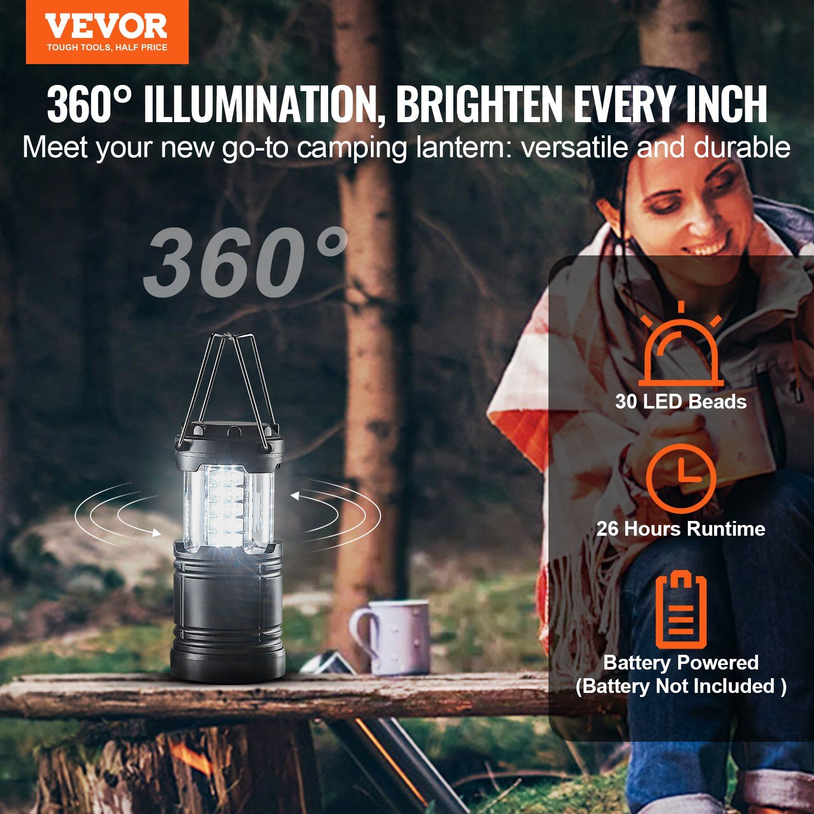 Set of 4 Collapsible LED Campi - Camping Lantern ulasan dan harga
