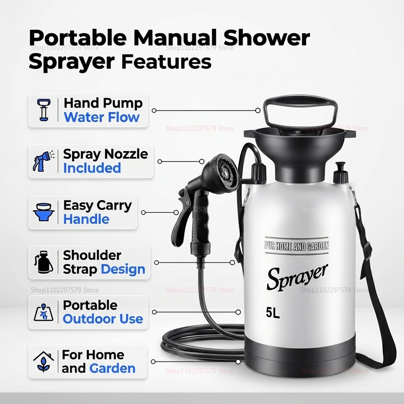 Portable Camping Shower 5L Man - Outdoor Camping Accessories ulasan dan harga