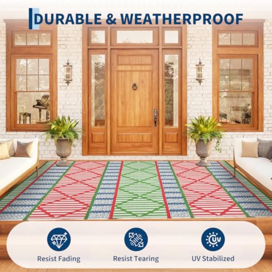 Outdoor patio rug for backyard - Outdoor Camping Rugs 9X18 ulasan dan harga