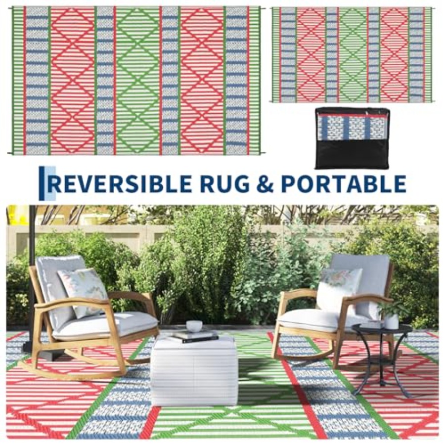 Outdoor patio rug for backyard - Outdoor Camping Rugs 9X18 ulasan dan harga