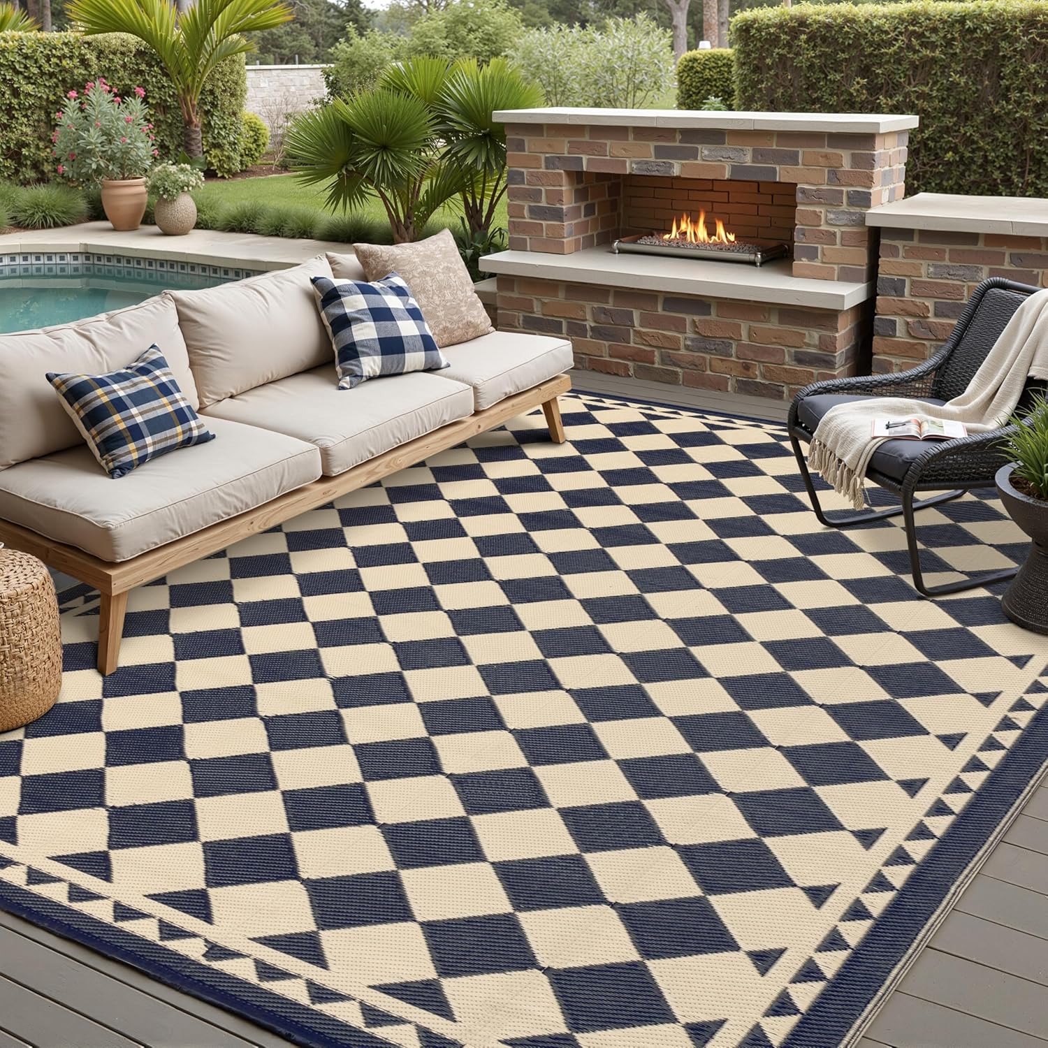 Outdoor Rug for Patios, Waterp - Outdoor Camping Rugs 8X10 ulasan dan harga