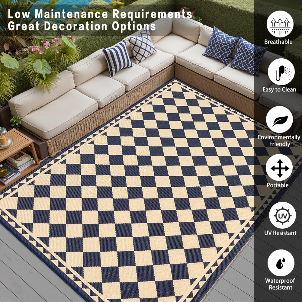 Outdoor Rug for Patios, Waterp - Outdoor Camping Rugs 8X10 ulasan dan harga