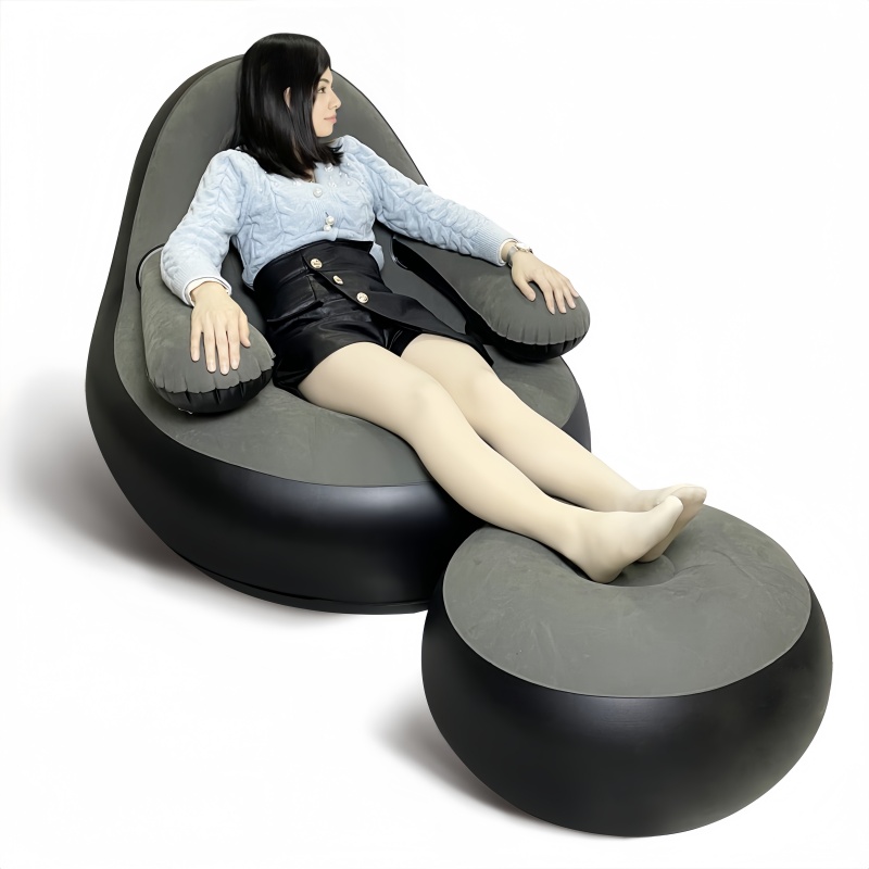 PVC Inflatable Sofa with Armre - Outdoor Camping Folding Chair ulasan dan harga
