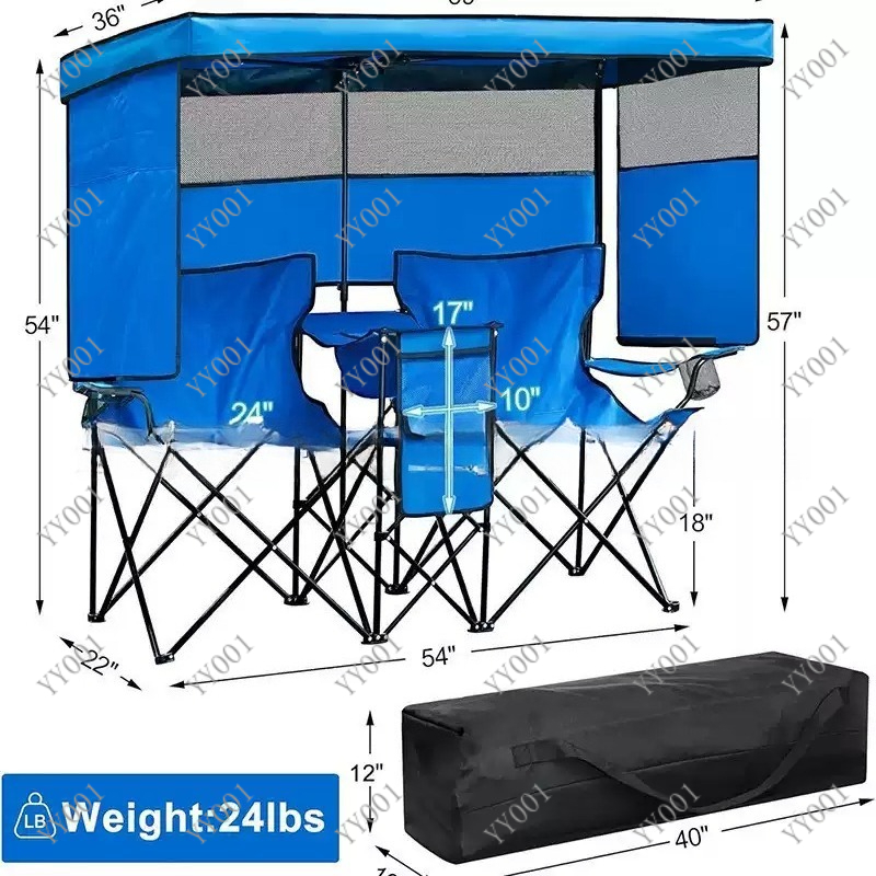 Portable Double Folding Campin - Outdoor Camping Folding Chair ulasan dan harga