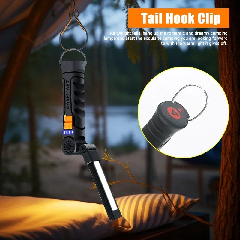 Portable COB LED Flashlight Re - Outdoor Camping Lamp ulasan dan harga