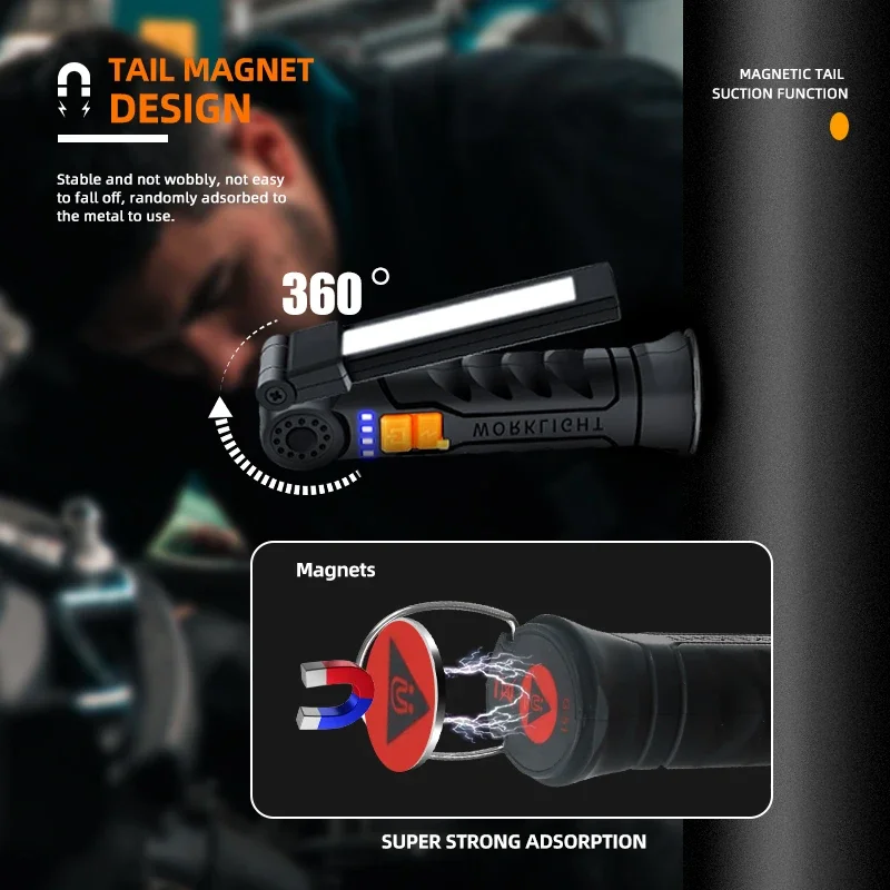 Portable COB LED Flashlight Re - Outdoor Camping Lamp ulasan dan harga