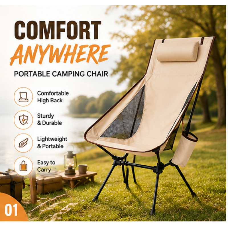 Portable Folding Camping Chair - Outdoor Camping Folding Chair ulasan dan harga