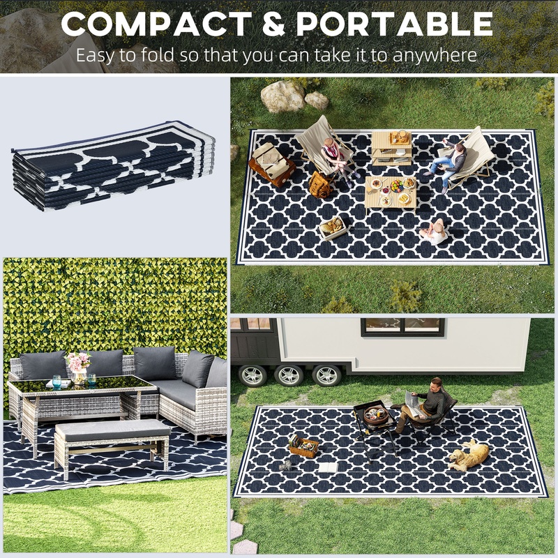 Outsunny Reversible Outdoor Ru - Outdoor Camping Rugs 9X18 ulasan dan harga