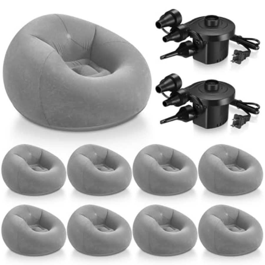 9 Pcs Inflatable Bean Bag Chai - Outdoor Camping Folding Chair ulasan dan harga