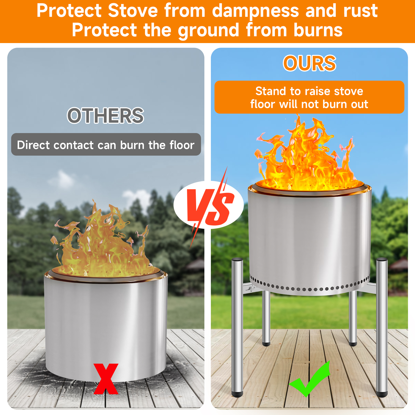 15-27 inch Firepit Stand Solo  - Outdoor Camping Solo ulasan dan harga